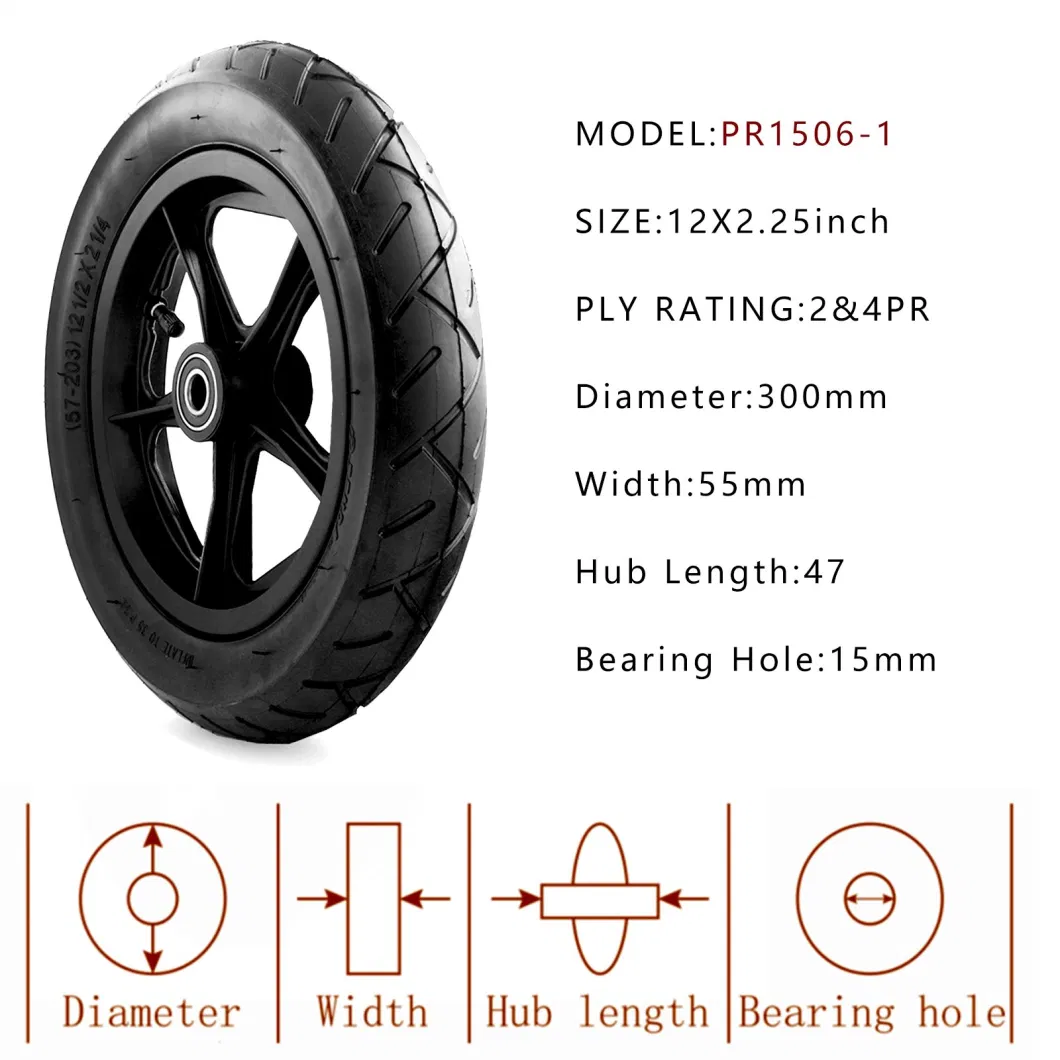 12 Inch Inflatable Rubber Tyre Pneumatic Wheels Kids Go Buggy Wheel Go Kart Wheels and Tires