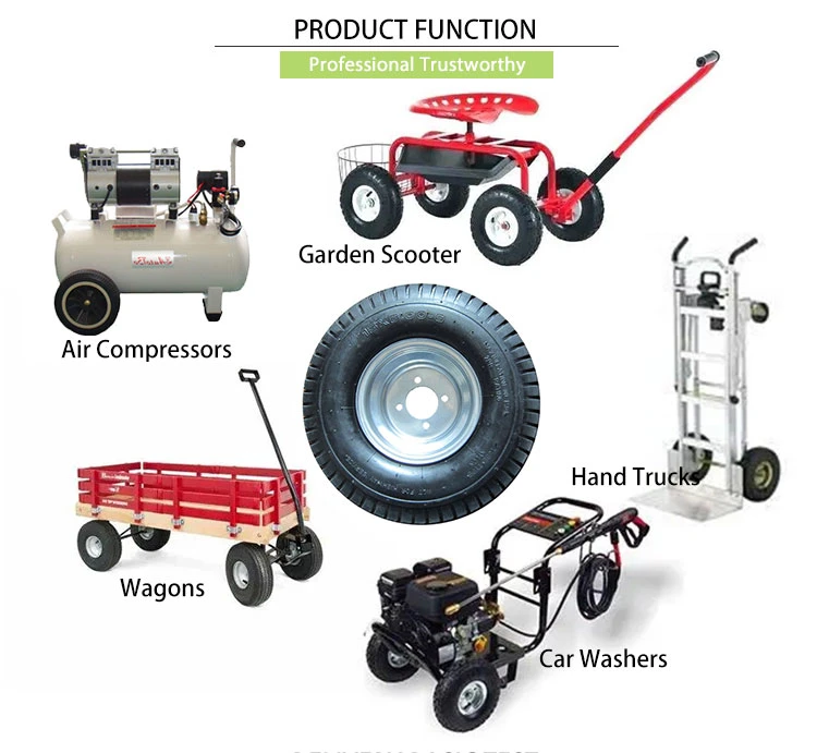 15 Inch Pneumatic Wheel Farm Cart Castor Rubber Wheel for Garden Trailer/Lawn Mower/Golf Cart