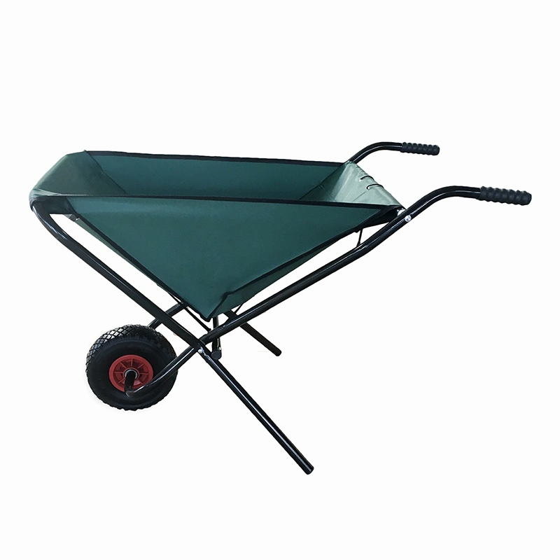 Portable Pocket Cloth Garden Yard Foldable Folding Wheelbarrow