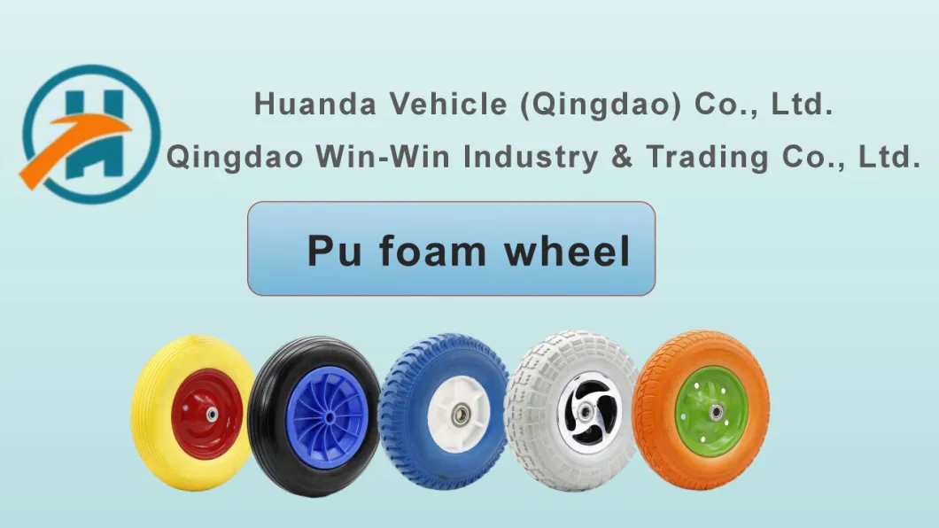 Heavy Duty Wheels PU Foam Wheel From Qingdao Jiaonan Manufacturer for Wheelbarrow (4.00-8)