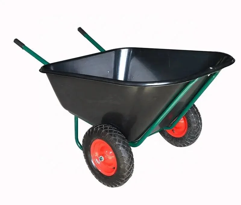 200L Large Poly Tray Double Wheel Garden Plastic Tray Wheelbarrow Wb9800