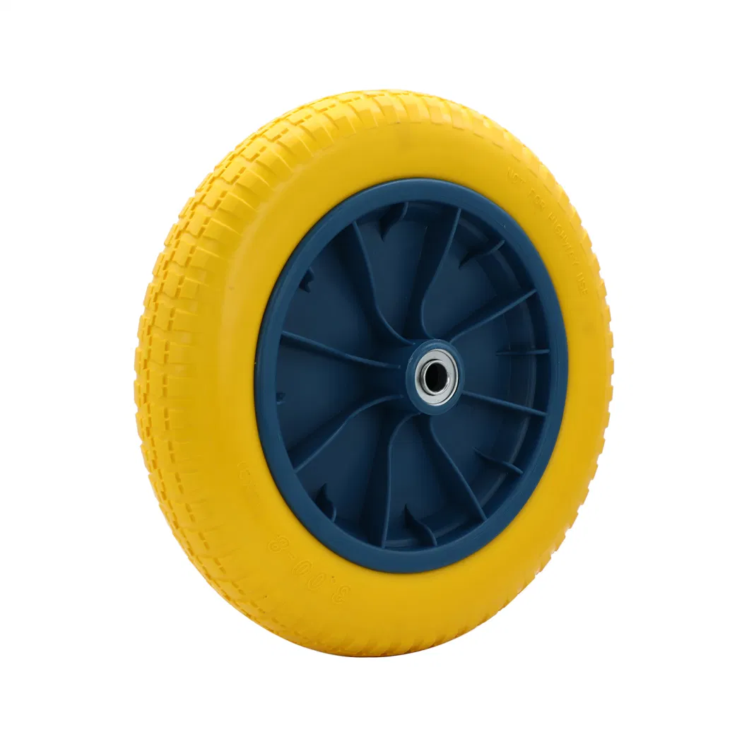 2.50-4polyurethane PU Foam Filled Tire Toy Car Rubber Wheel with Plastic Rim for Wagon Trolley