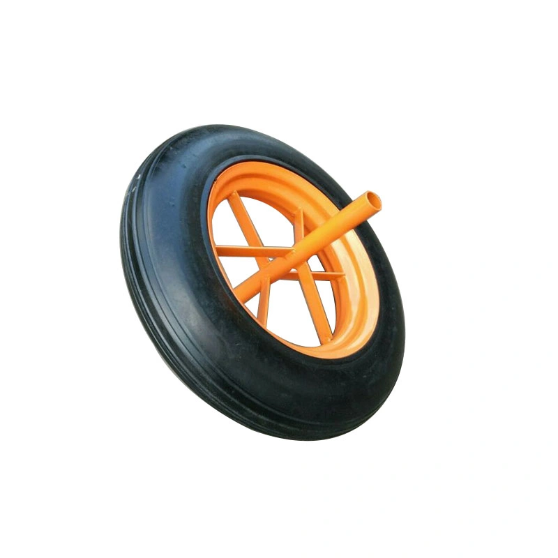14 Inch 14X4 Inch Flat Free Small Puncture Proof Solid Rubber Caster Tire Wheel for Stroller Wheel Lawn Mover Wheel Cart