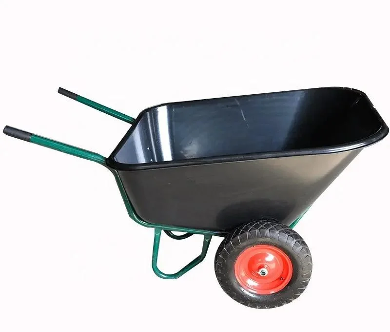 200L Large Poly Tray Double Wheel Garden Plastic Tray Wheelbarrow Wb9800