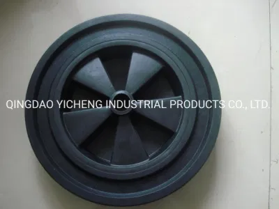 Venta directa de fábrica 12X2 rueda sólida con llanta de acero fuerte Y carga de peso alto