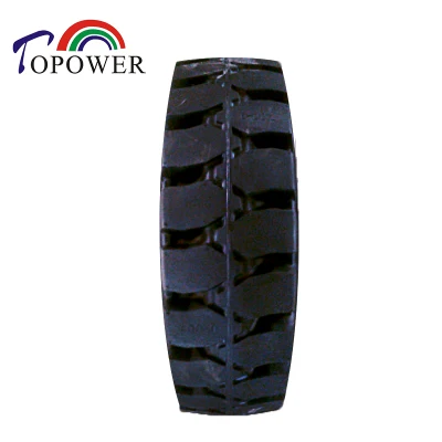 7.00-9 Puncture-Free Rueda de caucho natural de alta capacidad de carga de neumáticos sólidos