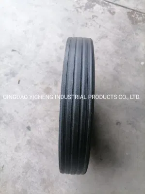 Venta directa de fábrica 12X2 rueda sólida con llanta de acero fuerte Y carga de peso alto