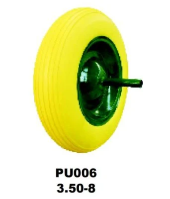  Rueda amarilla de calidad estable PU006 para Wheelbarrow (Mercado de Sudáfrica / Rusia)