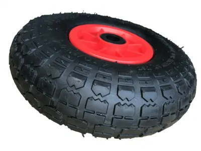  10 pulgadas de la rueda de carretilla carretilla saco de la rueda de carro de la rueda de 4.10 / 3.50-4 con 16mm de diámetro