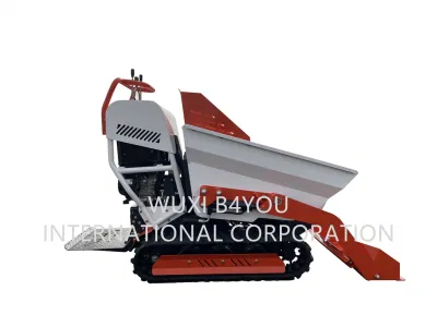  Motor de gasolina de seguimiento sobre orugas hidráulica Carretilla pequeña Mini Dumper
