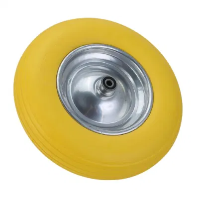  PU Foamtire de caucho sólido de la prueba de punción de la rueda de carretilla 4.00-8 16pulg.