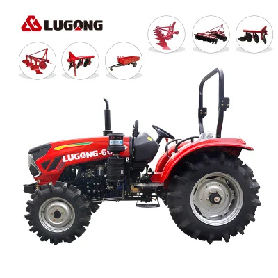  China Lugong Fram neumáticos agrícolas tractores de ruedas Venta de Finca Agricola Tractor de aire acondicionado Lt604-1