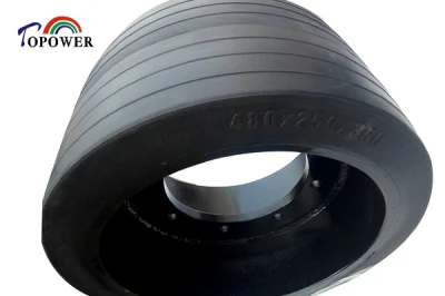 Puncture-Free 480x250x350 El neumático de sólidos industriales Fresadora