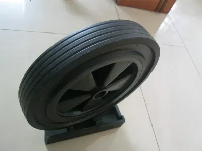 Venta directa de fábrica 12X2 rueda sólida con llanta de acero fuerte Y carga de peso alto