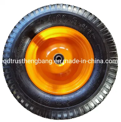 Neumático de aire y la rueda con llanta de acero o plástico para carretillas carros de mano 3,00-4, 4.00-6, 3.50-8, 4.00-8