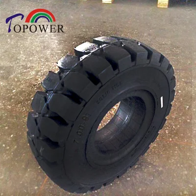 7.00-9 Puncture-Free Rueda de caucho natural de alta capacidad de carga de neumáticos sólidos
