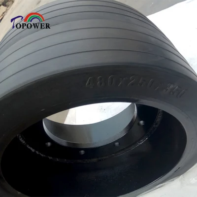Puncture-Free 480x250x350 El neumático de sólidos industriales Fresadora