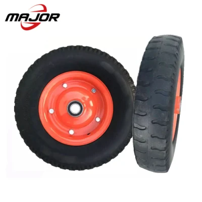  Rueda Puncture-Proof PU de 13 pulgadas de 12 pulgadas de goma maciza Pinchazo neumáticos Ruedas para carretilla prueba