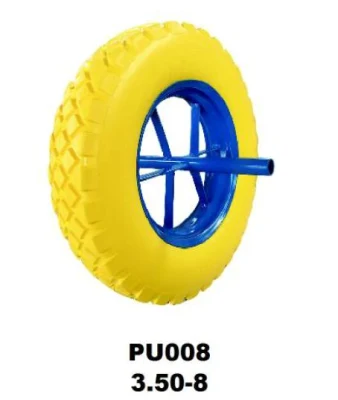  Ruedas de gran calidad amarillo PU008 para la carretilla de mano (África del Sur / Rusia Mercado).