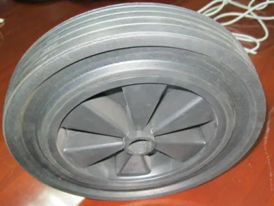 Venta directa de fábrica 12X2 rueda sólida con llanta de acero fuerte Y carga de peso alto