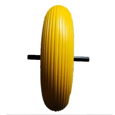 Amarillo Cortadora de Césped de OEM de neumáticos de caucho sólido de la rueda de carretilla de mano de la rueda de carro de neumáticos