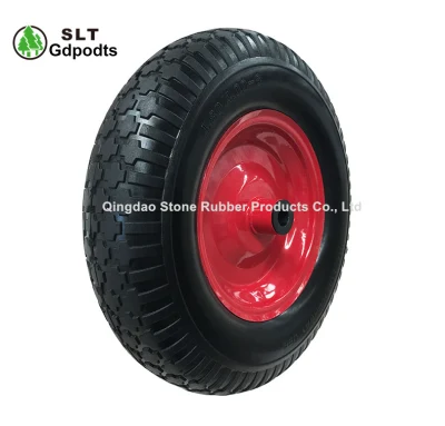  Rueda de espuma de poliuretano sólida de 400 x 100 mm con llanta metálica para rueda Carro de herramientas de Barrow