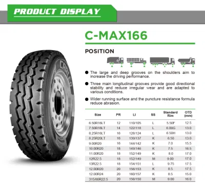  Fabricante de fábrica constancia Tubeless Bus camión remolque neumático radial (7.00R16).