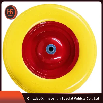 Poliuretano sólido de color a prueba de pinchazos espuma de poliuretano plana Neumáticos de ruedas orientables para la carretilla 3.00-8 3.25-8 4,00-8\
