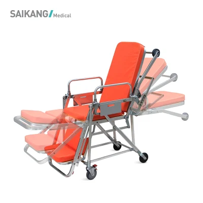  Skb039 (E) Mobiliario de hospital plegable médico ajustable ambulancia de emergencia Carrito de camilla