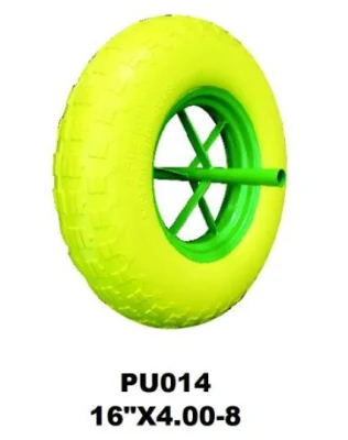  Gran calidad de color amarillo de la rueda de carretilla PU014 (África del Sur / Rusia Mercado).