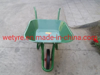  Tracción a mano carretilla de rueda única Garden Wheelbarrow