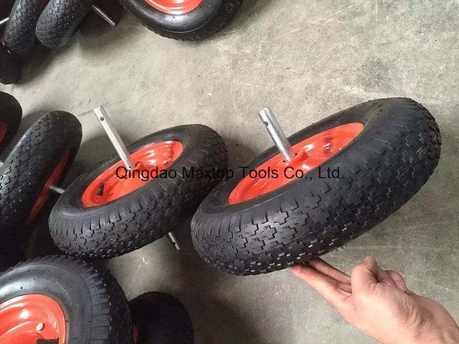 300-4 Plastic Rim Air Rubber PU Wheelbarrow Wheel