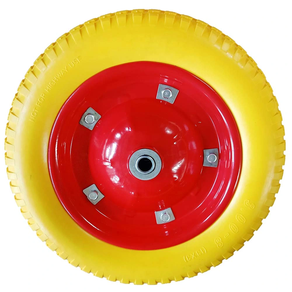 13 Inch Polyurethane Foam Wheel Flat Free Solid PU Foam Wheel 3.25-8 Wheelbarrow Wheel