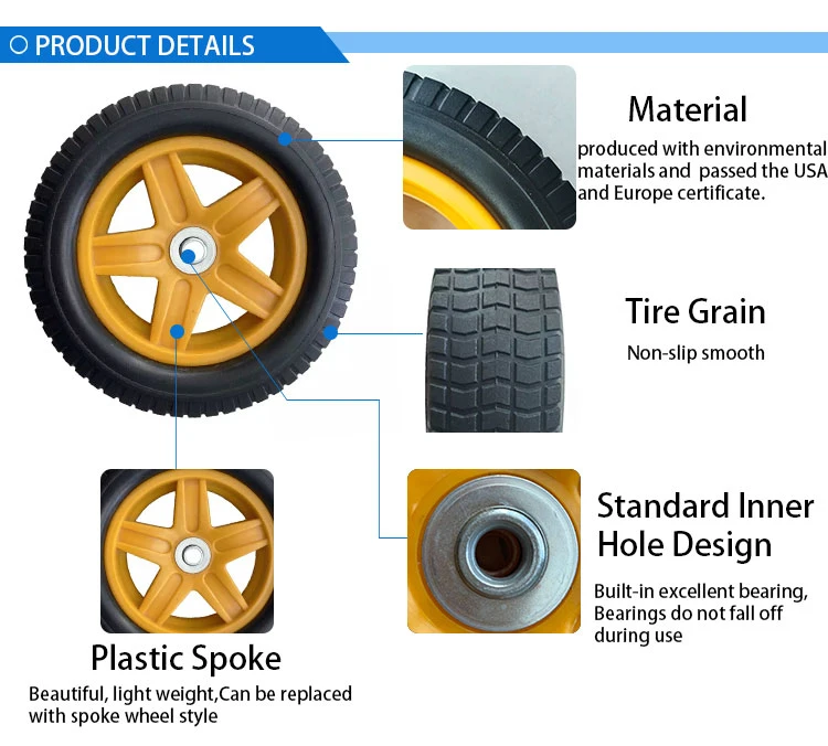 Cleaning Machine PU Polyurethane Foam Puncture Proof Flat PU Foam Free Caster Tyre Wheel Tires