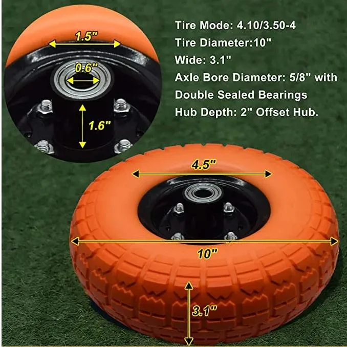 All Size Puncture Proof Wheelbarrow and Hand Trolley Rubber Polyurethane PU Foam Wheel