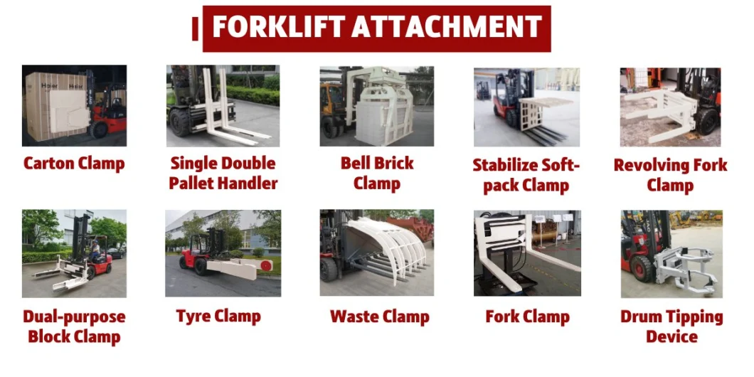 OEM Forklift Bag Clamp Attachment Forkfocus for Customizable Extensions