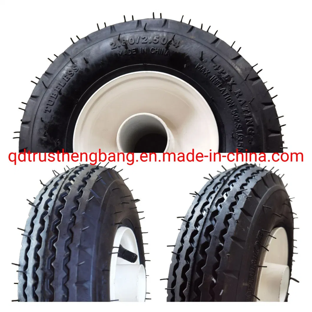 Manufacturer Sale Polyurethane Solid Rubber Wheels 8 Inch PU Foam Filled Tires for Wheelbarrow 2.80/2.50-4