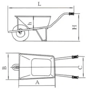 Double Wheel Wb5009m Russia Beralus Market Wheelbarrow for Construction with Galvanized Tray