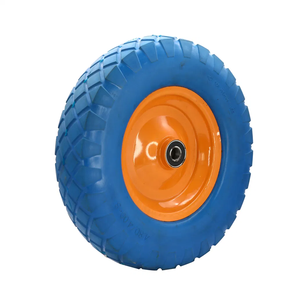 PU Foam Flatfree Wheel Tyre/Tire 4.00-8 for Go Cart Wheelbarrow with Reach