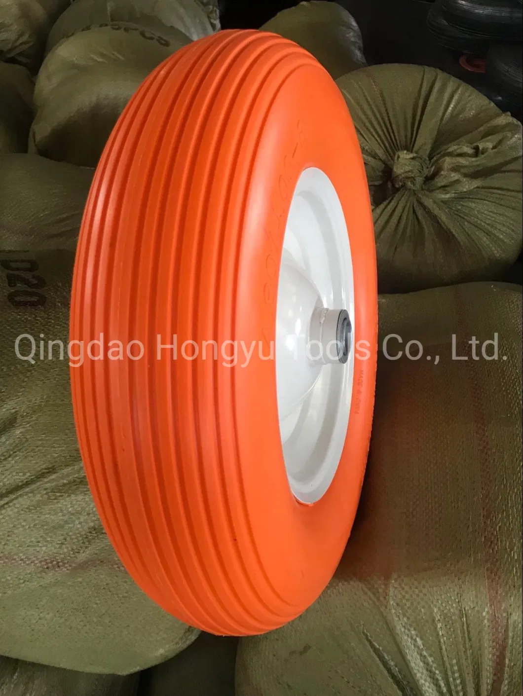 Heavy Duty Solid Rubber Polyurethane Foaming Flat Free PU Foam Wheelbarrow Wheel