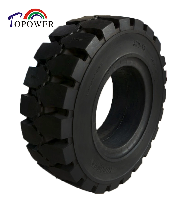 High Load Capacity and Strong Puncture-Free Capacity Forklift Solid Tires 300-15 Max-Load 6895kg@10km/H