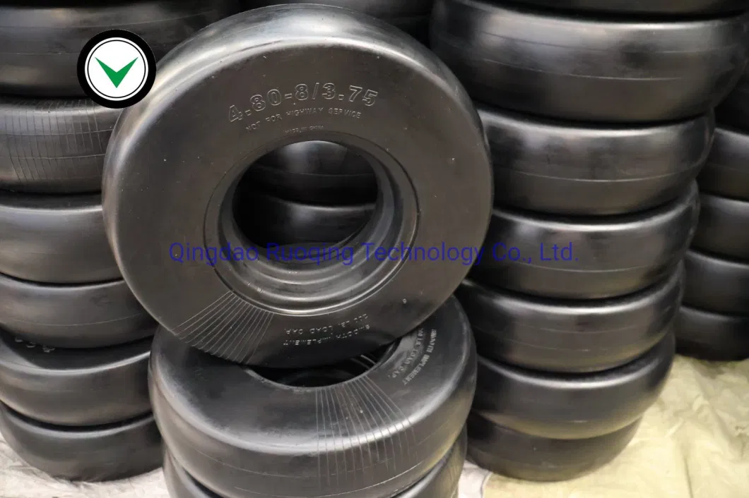 4.80-8/3.75 Hollow Rubber Semi-Pneumatic Wheel with Plastic Rim