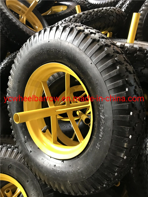 4.80/4.00-8 Wheelbarrow Pneumatic Rubber Tire/ 4.00-8 Wheel Barrow Wheel with Plastic Rim