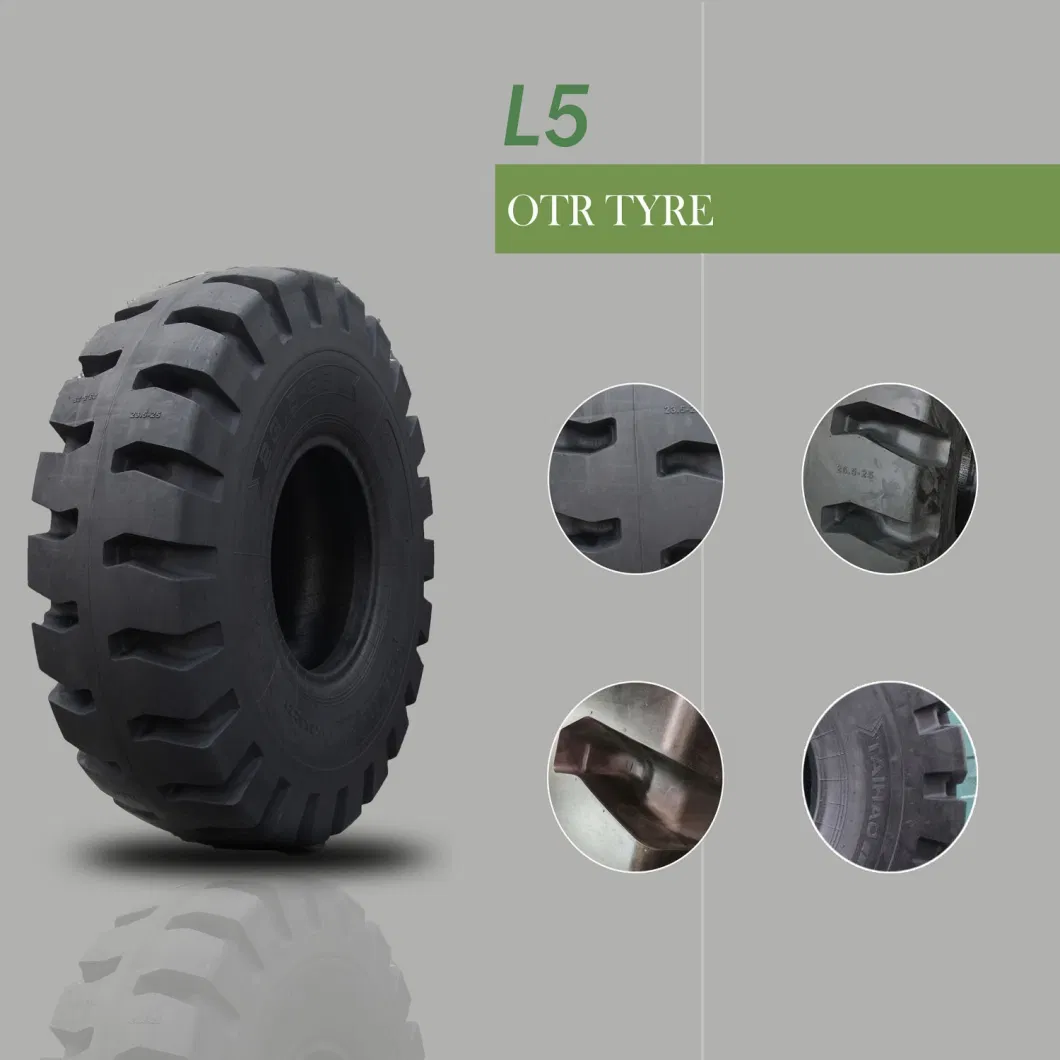 Taihao Factory Bias Belted Wheel Loader Grader Earthmover L5 OTR Tyre (17.5-25, 20.5-25, 23.5-25, 26.5-25)