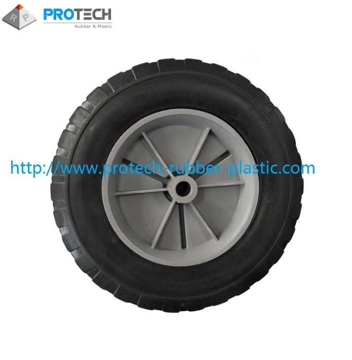 Customized High Quality Heavy Duty Solid Rubber Polyurethane Foaming Flat Free PU Foam Wheelbarrow Wheels