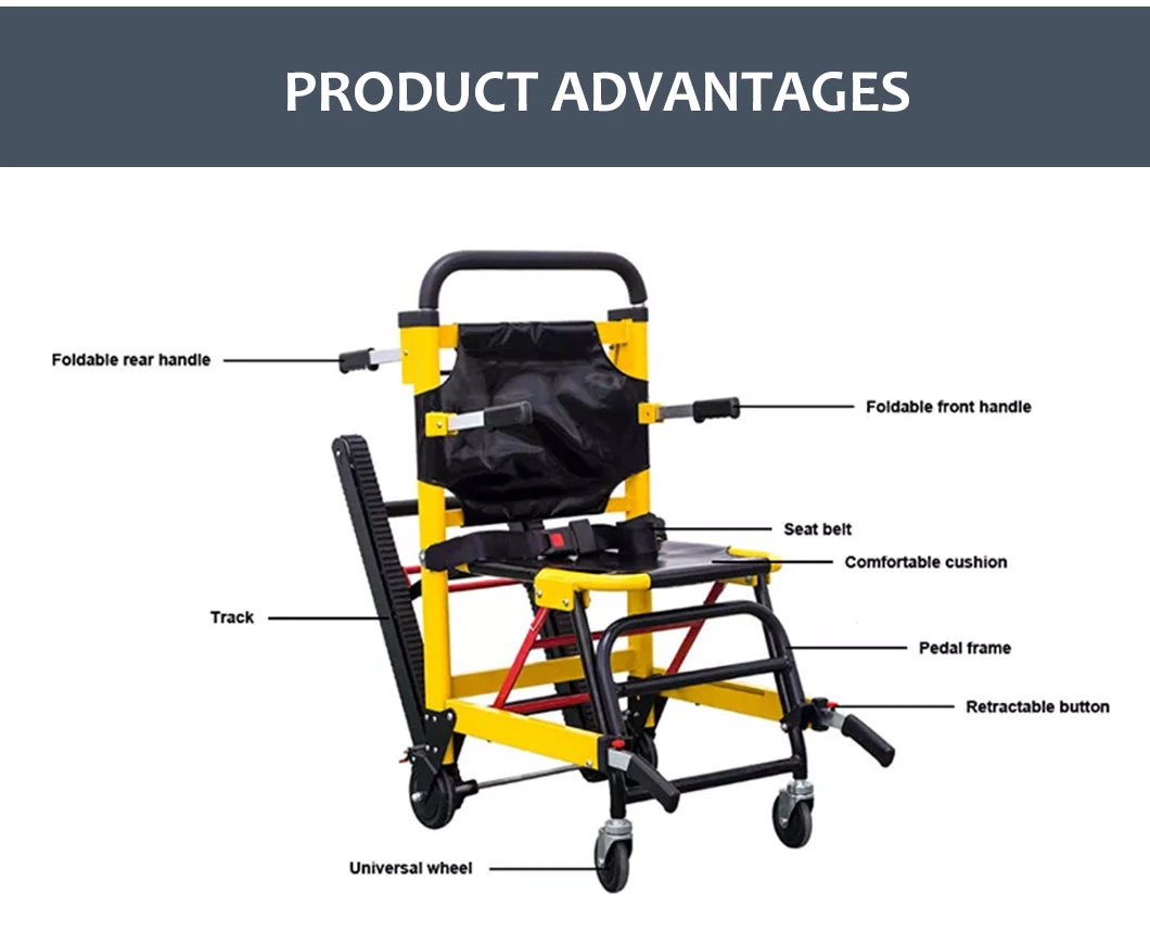 Emergency Fire Foldable Power Hand Wheelchair Trolley Electric Stair Climbing Trolley