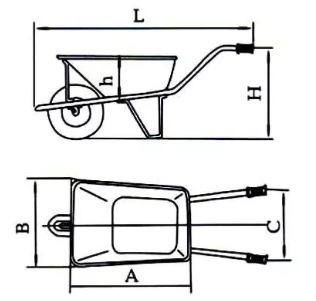 160L Galvanized Single or Double Wheel Wheelbarrow with Plastic Tray, 4.00-8 Air Wheel