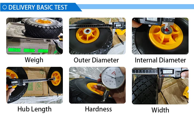 6inch 8inch 10inch Solid Puncture Proof Flat Free PU Polyurethane Foam Tire Wheel