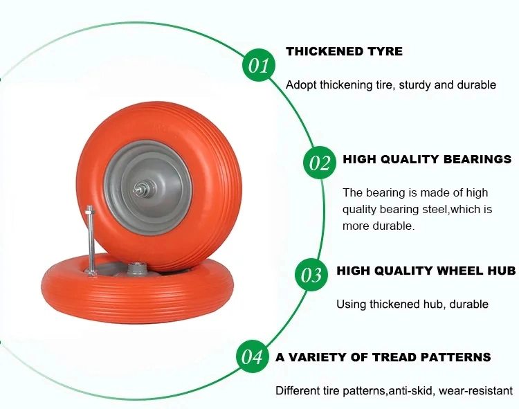 PU Foam Puncture Proof Wheel Size 3.25-8 3.50-6 3.50-8 4.00-8 13 14 16 Inch Suitable for Trolleys, Sack Barrows, Jockey Wheels