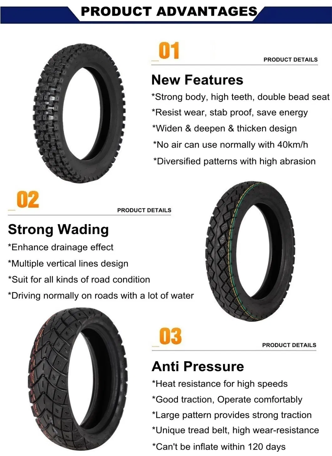 High Quality Tubeless Tire for Electric Scooter and Wheelbarrow